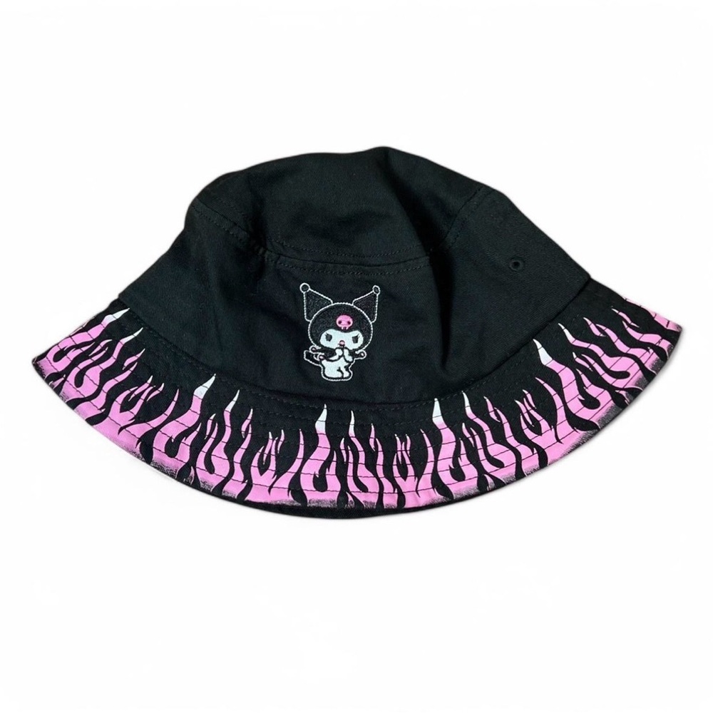 Sanrio Kuromi Black Hat with Pink Flames